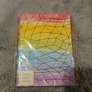 Genuine leather rainbow notebook journal